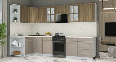 Кухонный гарнитур Интерлиния Мила Шато 1.5x3.2 LV