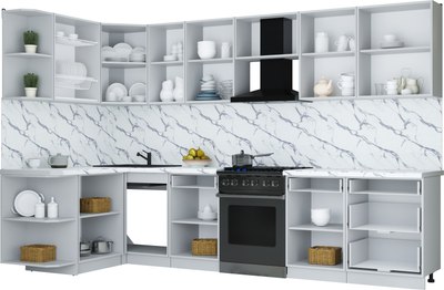 Кухонный гарнитур Интерлиния Мила Шато 1.5x3.2 LV