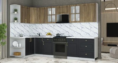 Кухонный гарнитур Интерлиния Мила Шато 1.5x3.2 LV