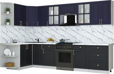 Кухонный гарнитур Интерлиния Мила Шато 1.5x3.2 LV - фото
