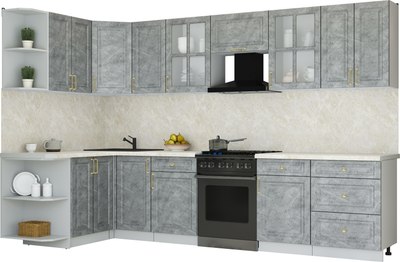 Кухонный гарнитур Интерлиния Мила Шато 1.5x3.2 LV - фото