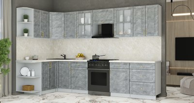 Кухонный гарнитур Интерлиния Мила Шато 1.5x3.2 LV