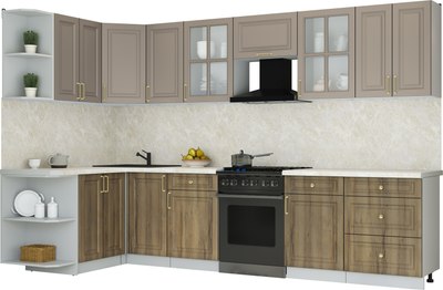 Кухонный гарнитур Интерлиния Мила Шато 1.5x3.2 LV - фото
