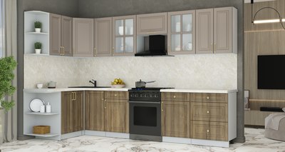 Кухонный гарнитур Интерлиния Мила Шато 1.5x3.2 LV