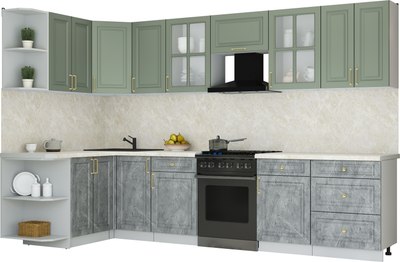 Кухонный гарнитур Интерлиния Мила Шато 1.5x3.2 LV - фото