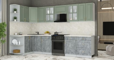 Кухонный гарнитур Интерлиния Мила Шато 1.5x3.2 LV