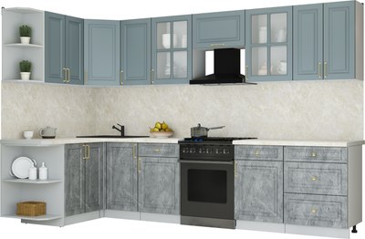 Кухонный гарнитур Интерлиния Мила Шато 1.5x3.2 LV - фото