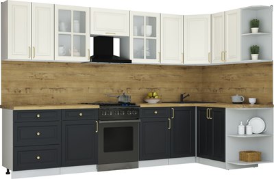 Кухонный гарнитур Интерлиния Мила Шато 1.5x3.2 PR - фото