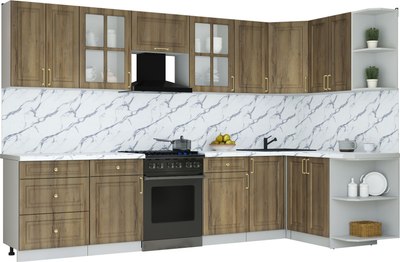 Кухонный гарнитур Интерлиния Мила Шато 1.5x3.2 PR - фото