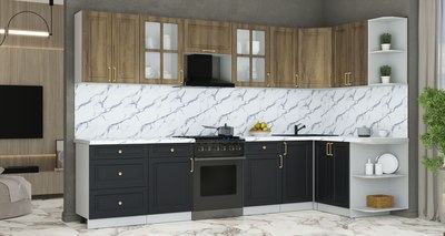 Кухонный гарнитур Интерлиния Мила Шато 1.5x3.2 PR