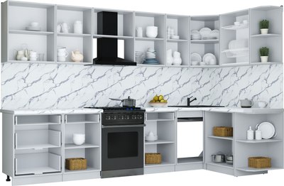 Кухонный гарнитур Интерлиния Мила Шато 1.5x3.2 PR