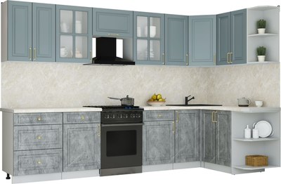 Кухонный гарнитур Интерлиния Мила Шато 1.5x3.2 PR - фото