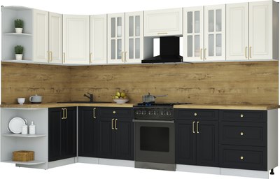 Кухонный гарнитур Интерлиния Мила Шато 1.5x3.3 LV - фото