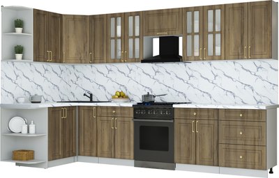 Кухонный гарнитур Интерлиния Мила Шато 1.5x3.3 LV - фото