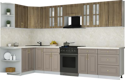 Кухонный гарнитур Интерлиния Мила Шато 1.5x3.3 LV - фото
