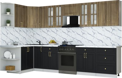 Кухонный гарнитур Интерлиния Мила Шато 1.5x3.3 LV - фото