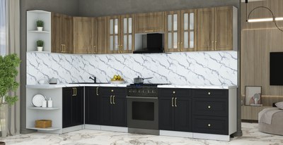 Кухонный гарнитур Интерлиния Мила Шато 1.5x3.3 LV