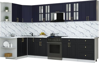 Кухонный гарнитур Интерлиния Мила Шато 1.5x3.3 LV - фото