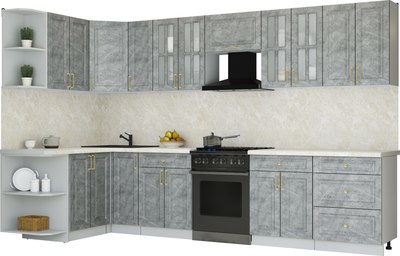 Кухонный гарнитур Интерлиния Мила Шато 1.5x3.3 LV - фото