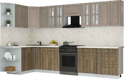 Кухонный гарнитур Интерлиния Мила Шато 1.5x3.3 LV - фото