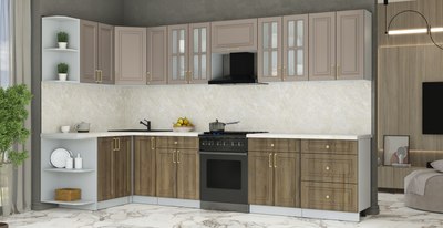 Кухонный гарнитур Интерлиния Мила Шато 1.5x3.3 LV