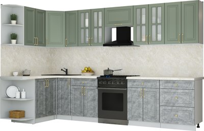 Кухонный гарнитур Интерлиния Мила Шато 1.5x3.3 LV - фото