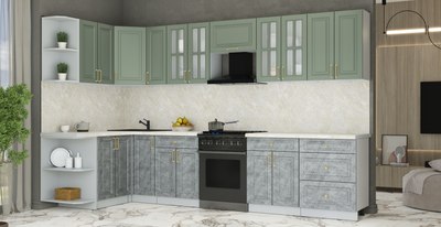 Кухонный гарнитур Интерлиния Мила Шато 1.5x3.3 LV