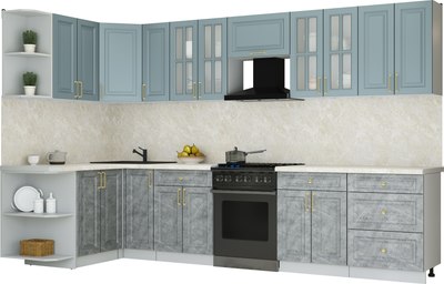 Кухонный гарнитур Интерлиния Мила Шато 1.5x3.3 LV - фото