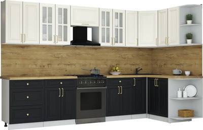 Кухонный гарнитур Интерлиния Мила Шато 1.5x3.3 PR - фото