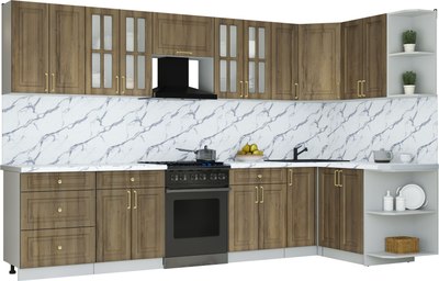 Кухонный гарнитур Интерлиния Мила Шато 1.5x3.3 PR - фото