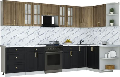 Кухонный гарнитур Интерлиния Мила Шато 1.5x3.3 PR - фото