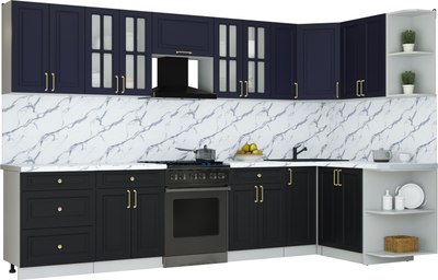 Кухонный гарнитур Интерлиния Мила Шато 1.5x3.3 PR - фото