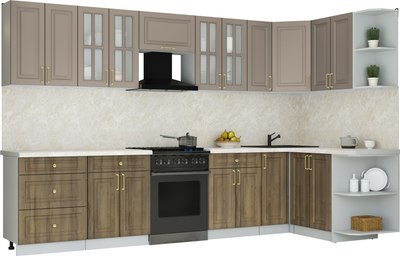Кухонный гарнитур Интерлиния Мила Шато 1.5x3.3 PR - фото