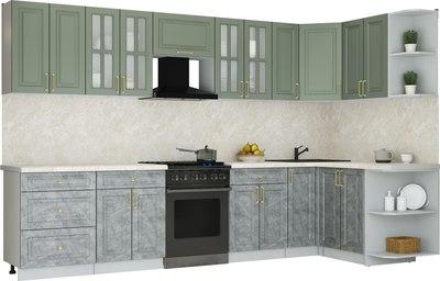 Кухонный гарнитур Интерлиния Мила Шато 1.5x3.3 PR - фото