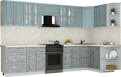 Кухонный гарнитур Интерлиния Мила Шато 1.5x3.3 PR - фото