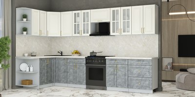 Кухонный гарнитур Интерлиния Мила Шато 1.5x3.4 LV