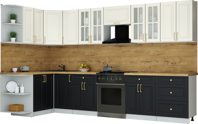 Кухонный гарнитур Интерлиния Мила Шато 1.5x3.4 LV - фото