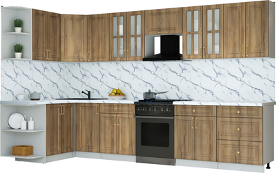 Кухонный гарнитур Интерлиния Мила Шато 1.5x3.4 LV - фото