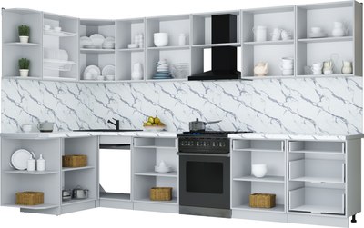 Кухонный гарнитур Интерлиния Мила Шато 1.5x3.4 LV
