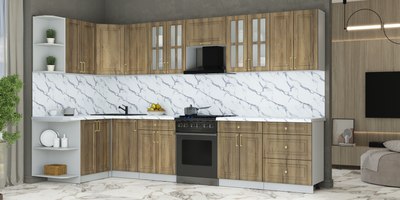 Кухонный гарнитур Интерлиния Мила Шато 1.5x3.4 LV