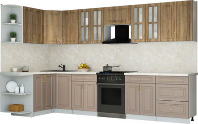 Кухонный гарнитур Интерлиния Мила Шато 1.5x3.4 LV - фото