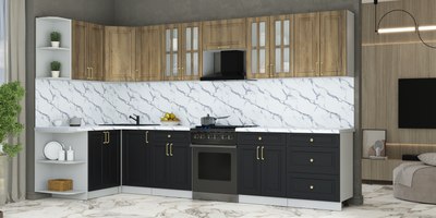 Кухонный гарнитур Интерлиния Мила Шато 1.5x3.4 LV