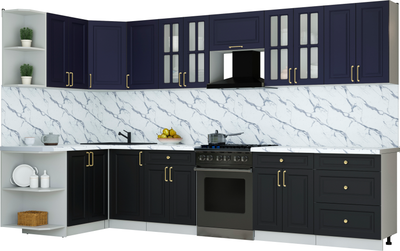 Кухонный гарнитур Интерлиния Мила Шато 1.5x3.4 LV - фото