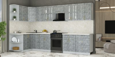 Кухонный гарнитур Интерлиния Мила Шато 1.5x3.4 LV