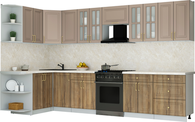 Кухонный гарнитур Интерлиния Мила Шато 1.5x3.4 LV - фото