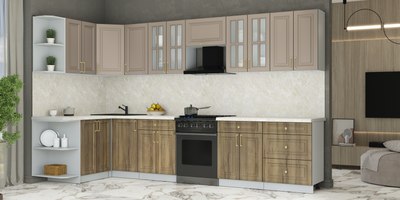 Кухонный гарнитур Интерлиния Мила Шато 1.5x3.4 LV