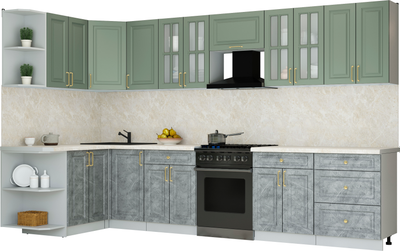 Кухонный гарнитур Интерлиния Мила Шато 1.5x3.4 LV - фото