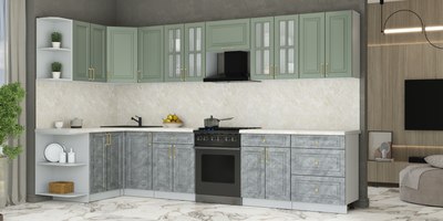 Кухонный гарнитур Интерлиния Мила Шато 1.5x3.4 LV
