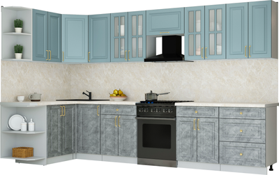 Кухонный гарнитур Интерлиния Мила Шато 1.5x3.4 LV - фото