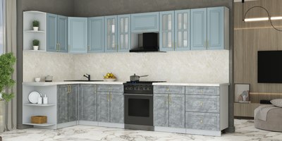 Кухонный гарнитур Интерлиния Мила Шато 1.5x3.4 LV